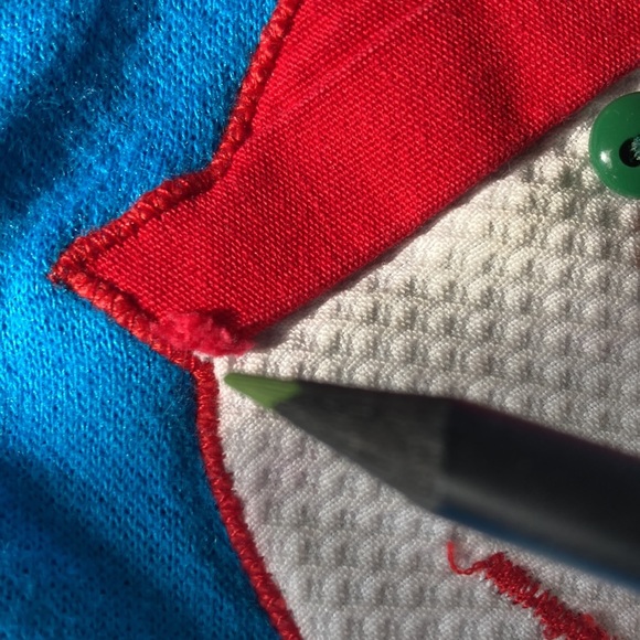 Ruth Scharf vintage 80s turquoise unisex appliqué sweatshirt sz 18 mos - Picture 10 of 10